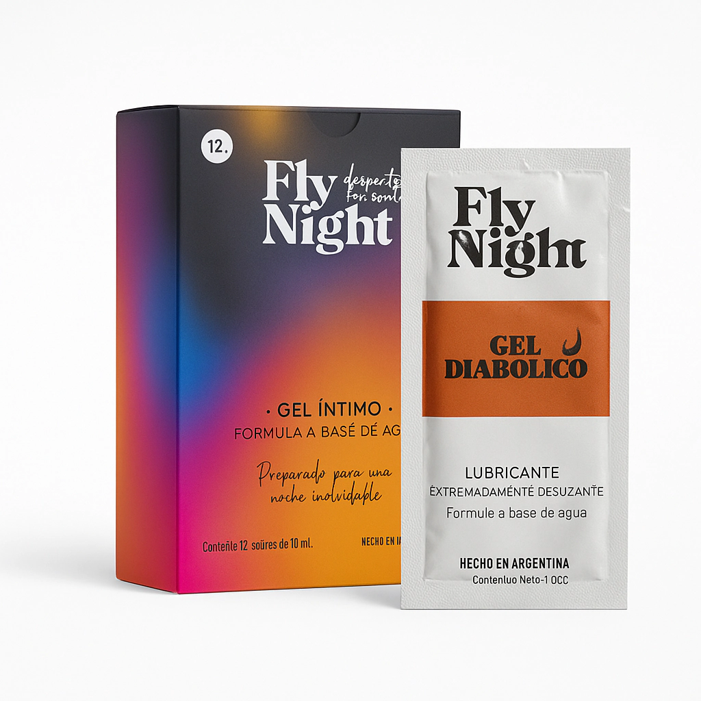 Gel Lubricante Fisting Fly Night Diabolico. 12 Unidades