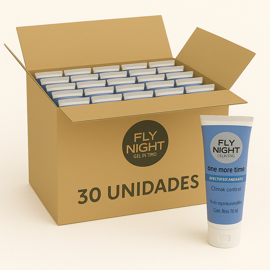 Gel Lubricante Retardante Fly Night One More Time - Bulto 30 Unidades