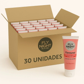 Gel Lubricante Saborizado Fly Night Frutilla. 30 Unidades