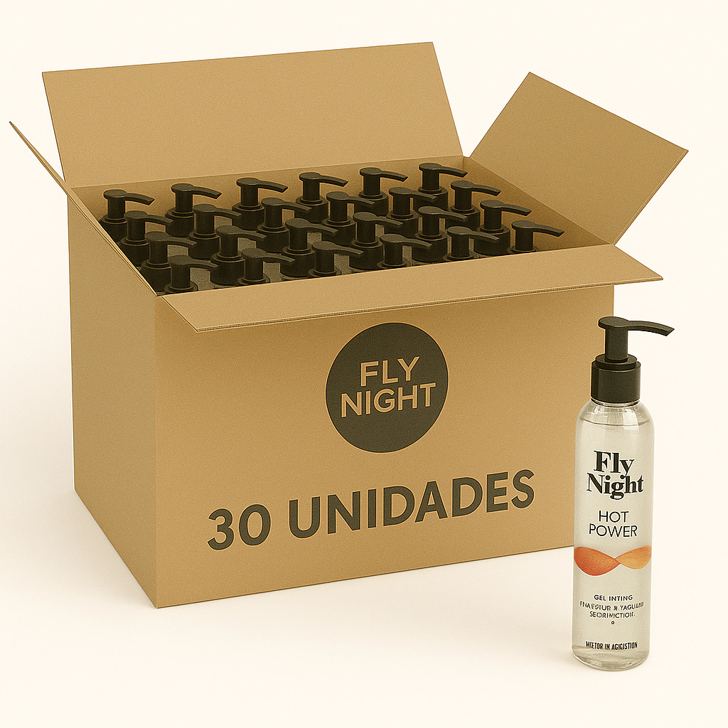 Gel Lubricante Calor Fly Night Hot Power. 30 Unidades