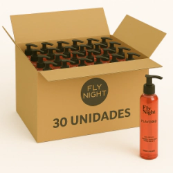 Gel Lubricante Saborizado Fly Night Frutilla - Bulto 30 Unidades