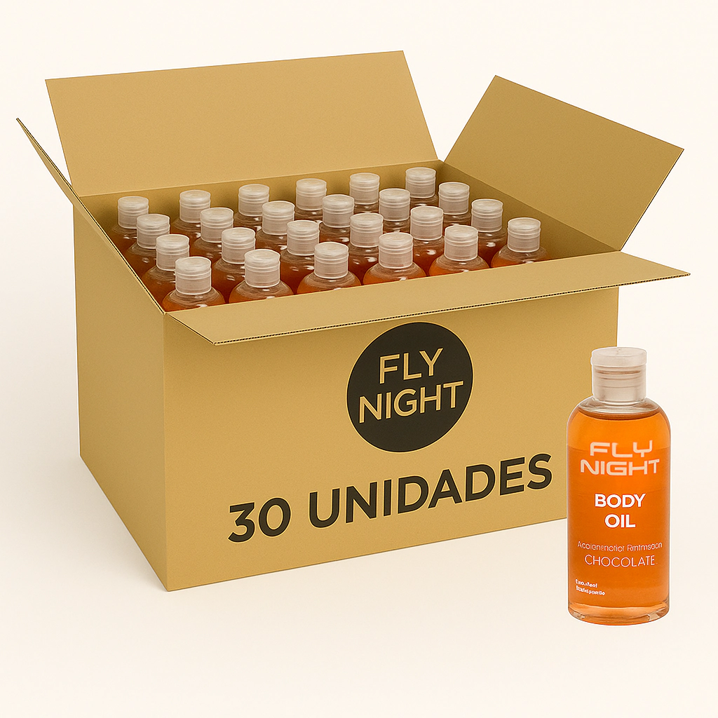 Aceite Corporal Saborizado Fly Night Chocolate. 30 Unidades