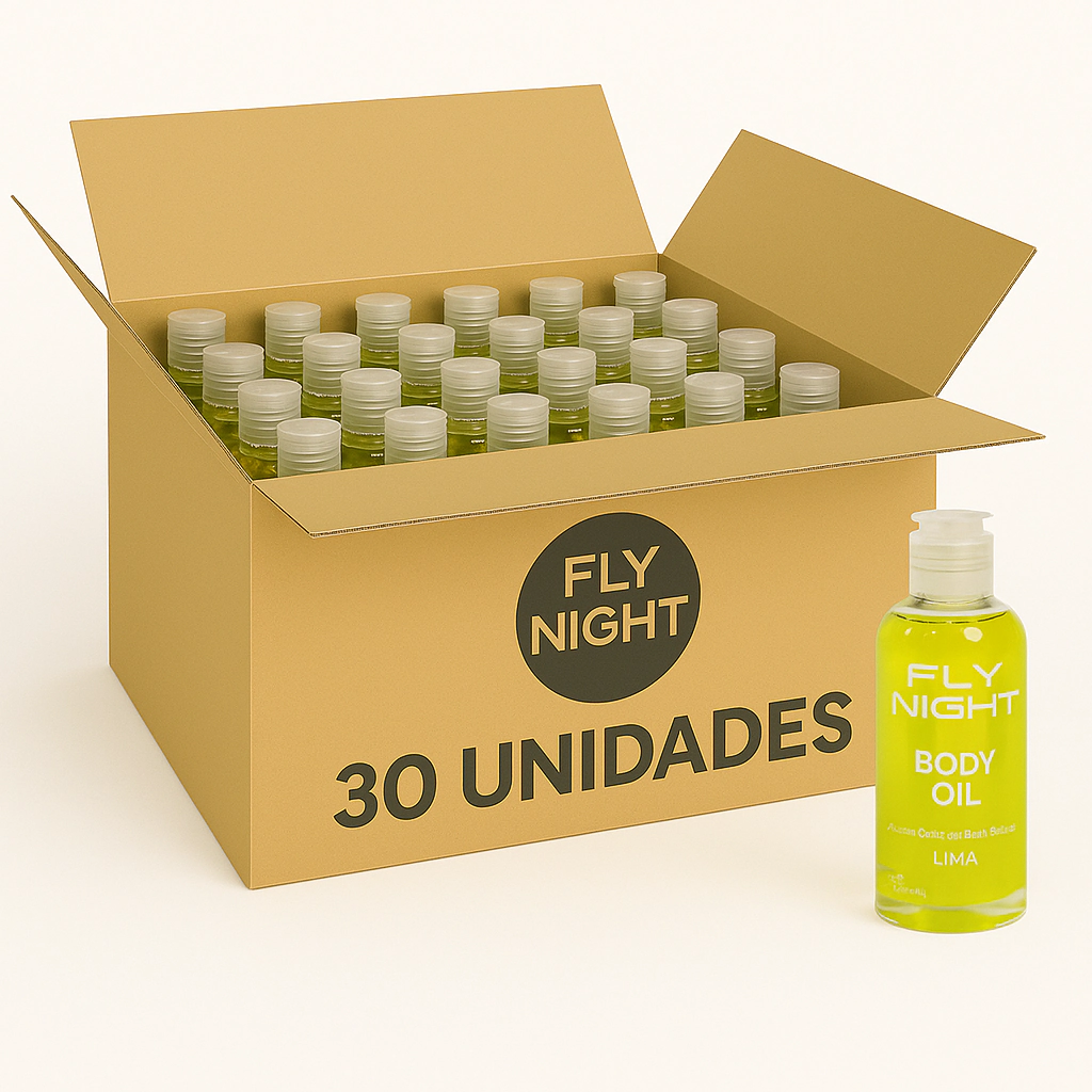 Aceite Corporal Saborizado Fly Night Lima - Bulto 30 Unidades