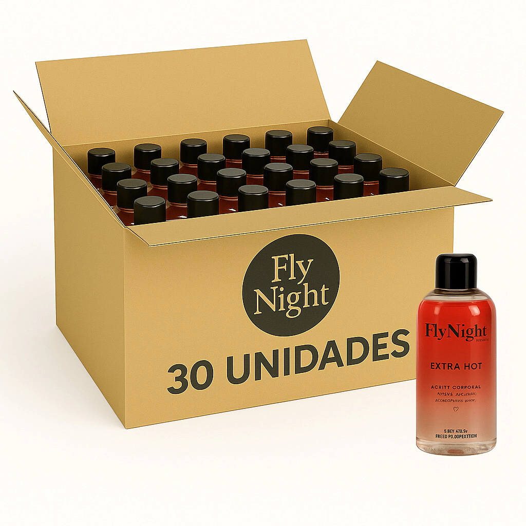 Aceite Corporal Calor Fly Night Extra Hot - Bulto 30 Unidades