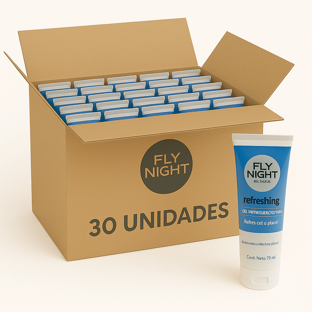 Gel Lubricante Frio Fly Night Menthol. 30 Unidades
