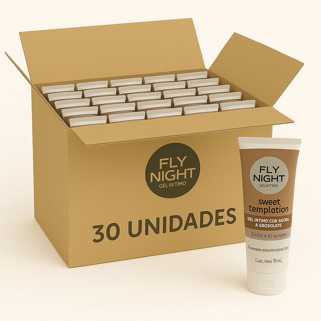 Gel Lubricante Saborizado Fly Night Chocolate. 30 Unidades