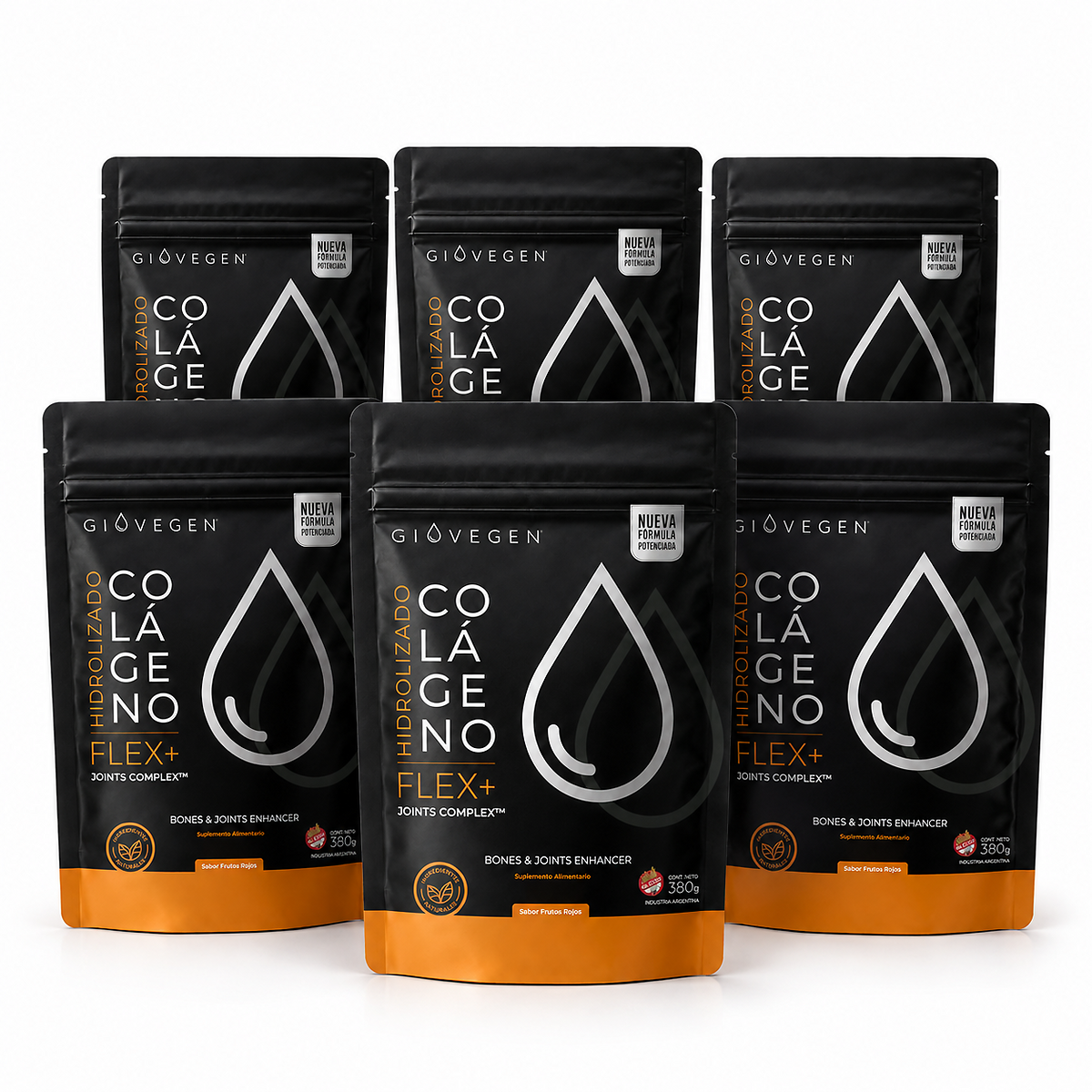 Colageno Doble Hidrolizado Giovegen Flex+ Articulaciones - Pack x 6