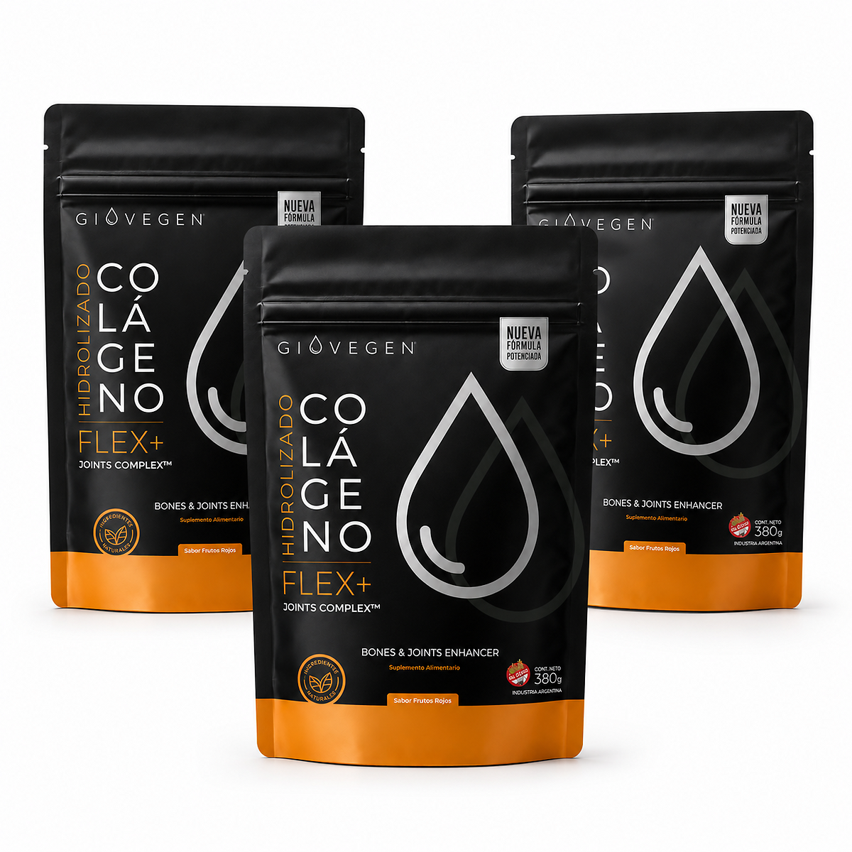 Colageno Doble Hidrolizado Giovegen Flex+ Articulaciones - Pack x 3