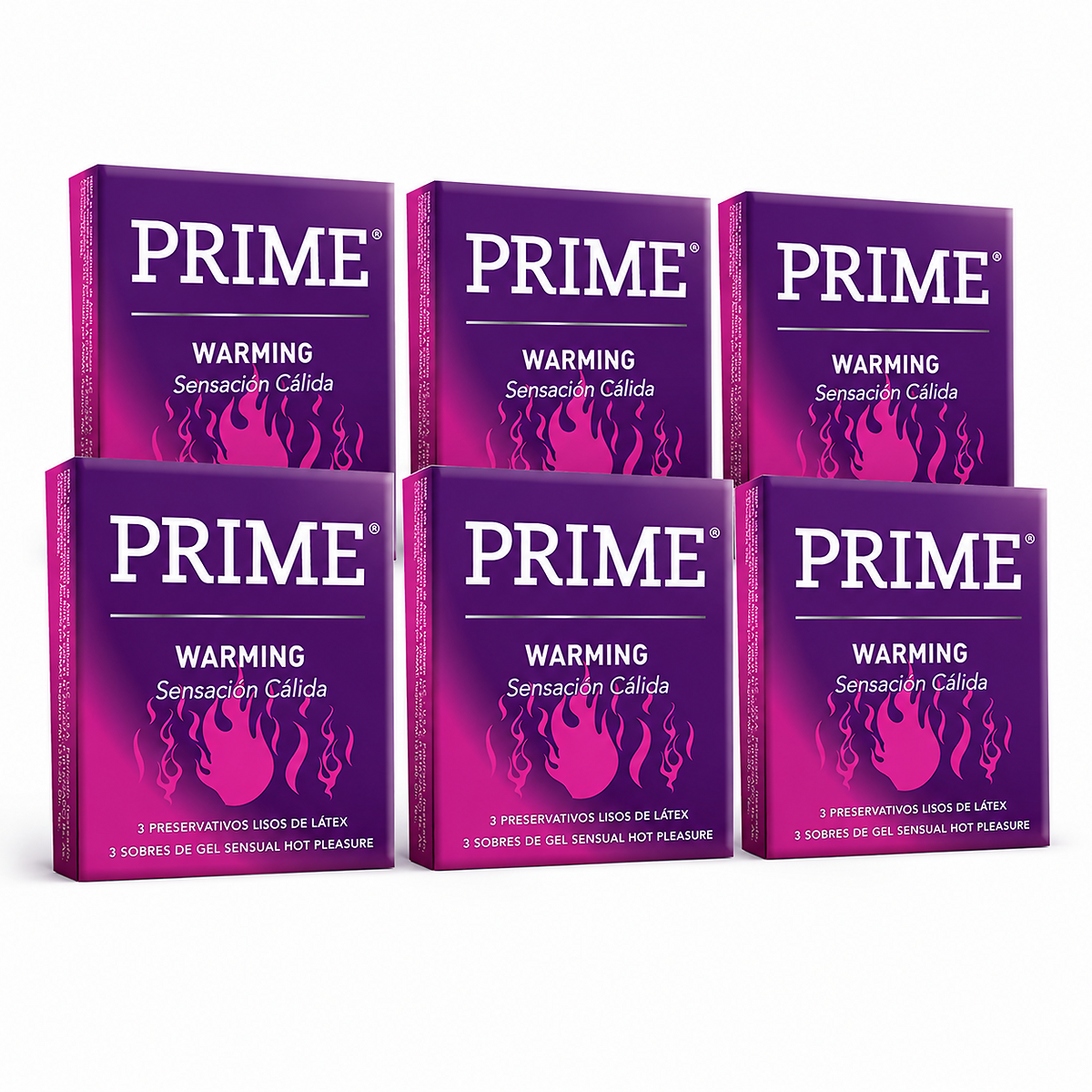Pack Preservativos Warming Prime x 18 unid (6x3)
