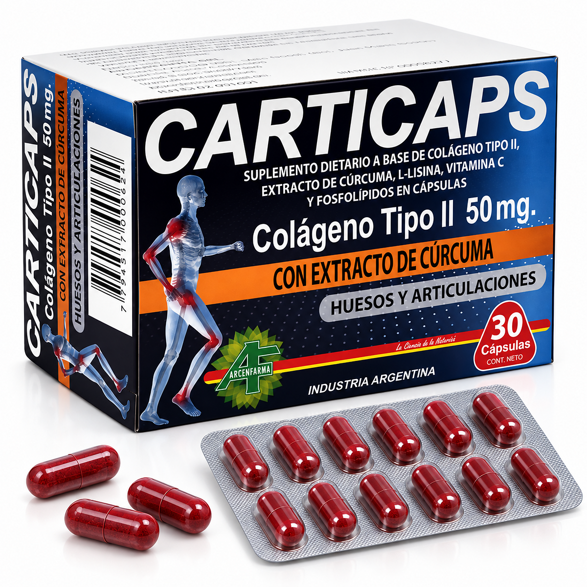 Carticaps Argenfarma Colageno Tipo II 50 Mg 30 Capsulas